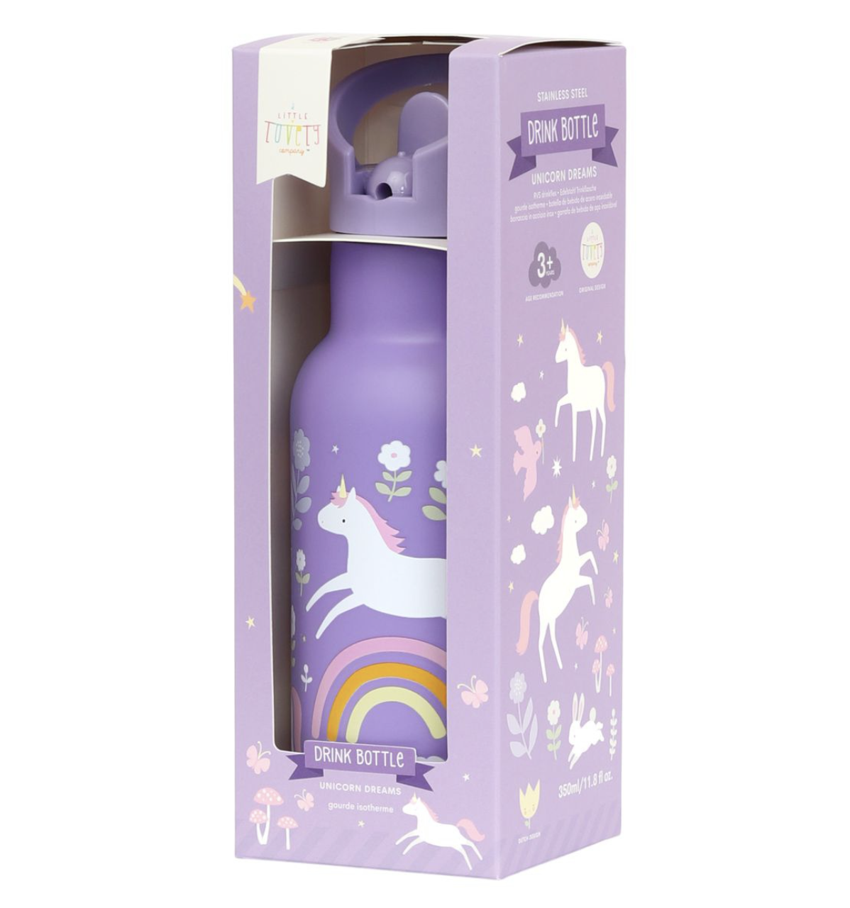 A Lovely Little Company Thermos Edelstahl Trinkflasche mit Strohhalm - Einhorn A Lovely Little Company Thermos Edelstahl Trinkflasche mit Strohhalm - Einhorn