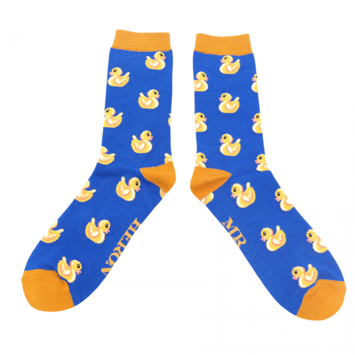 Mr. Heron Männer-Socken Bamboo Rubber Ducks royal blue