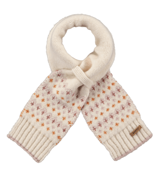 Barts Jalem Norweger Strickschal in Creme Weiß & Rosa