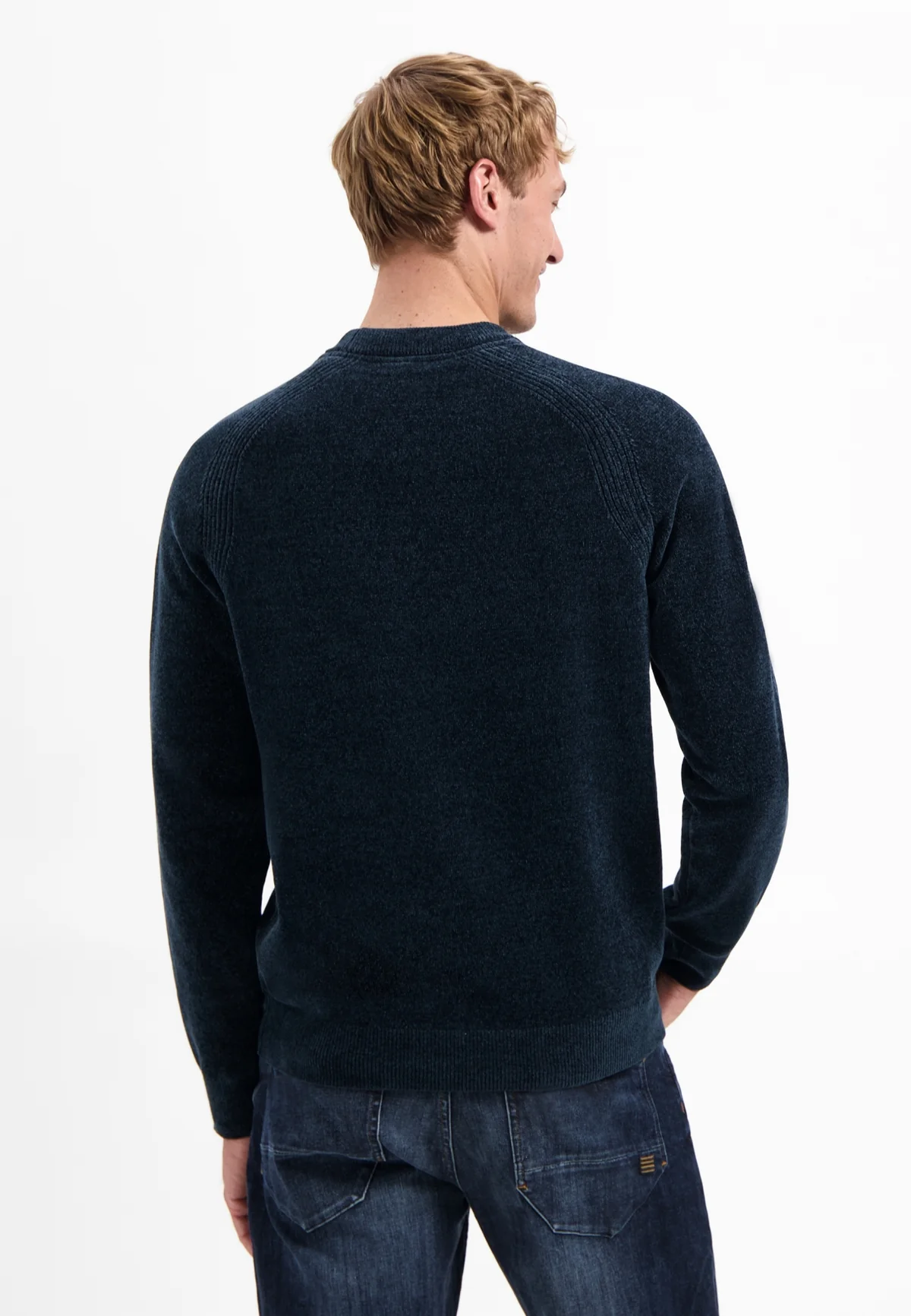 No Excess Chenille Strickpulli Geschmeidig Weich in Night Blau