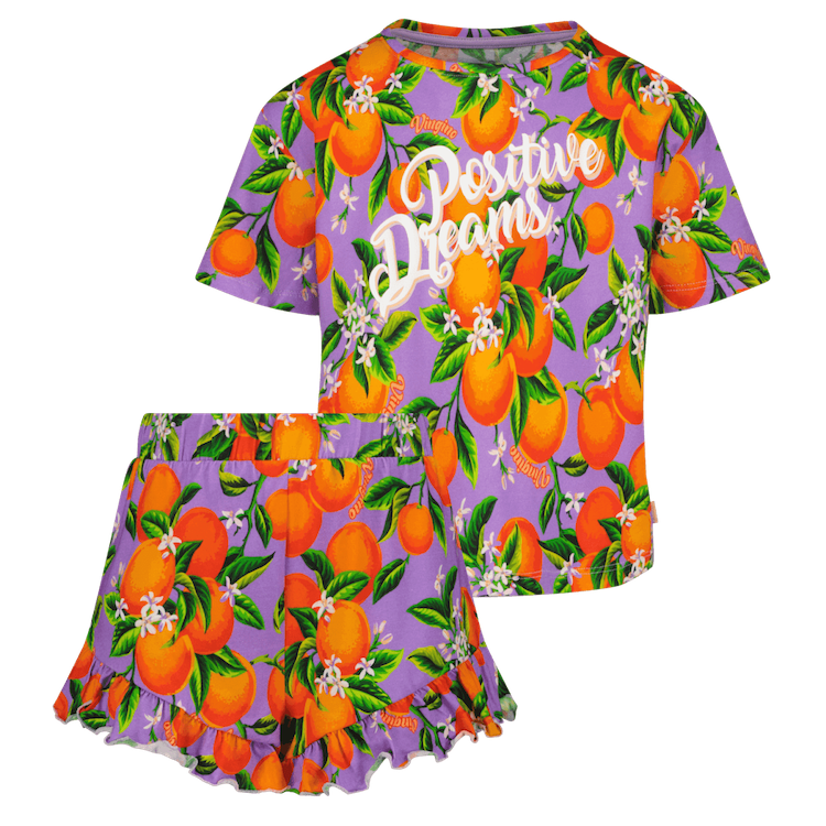 Vingino Pyjama Waranda in Lila mit Orangen