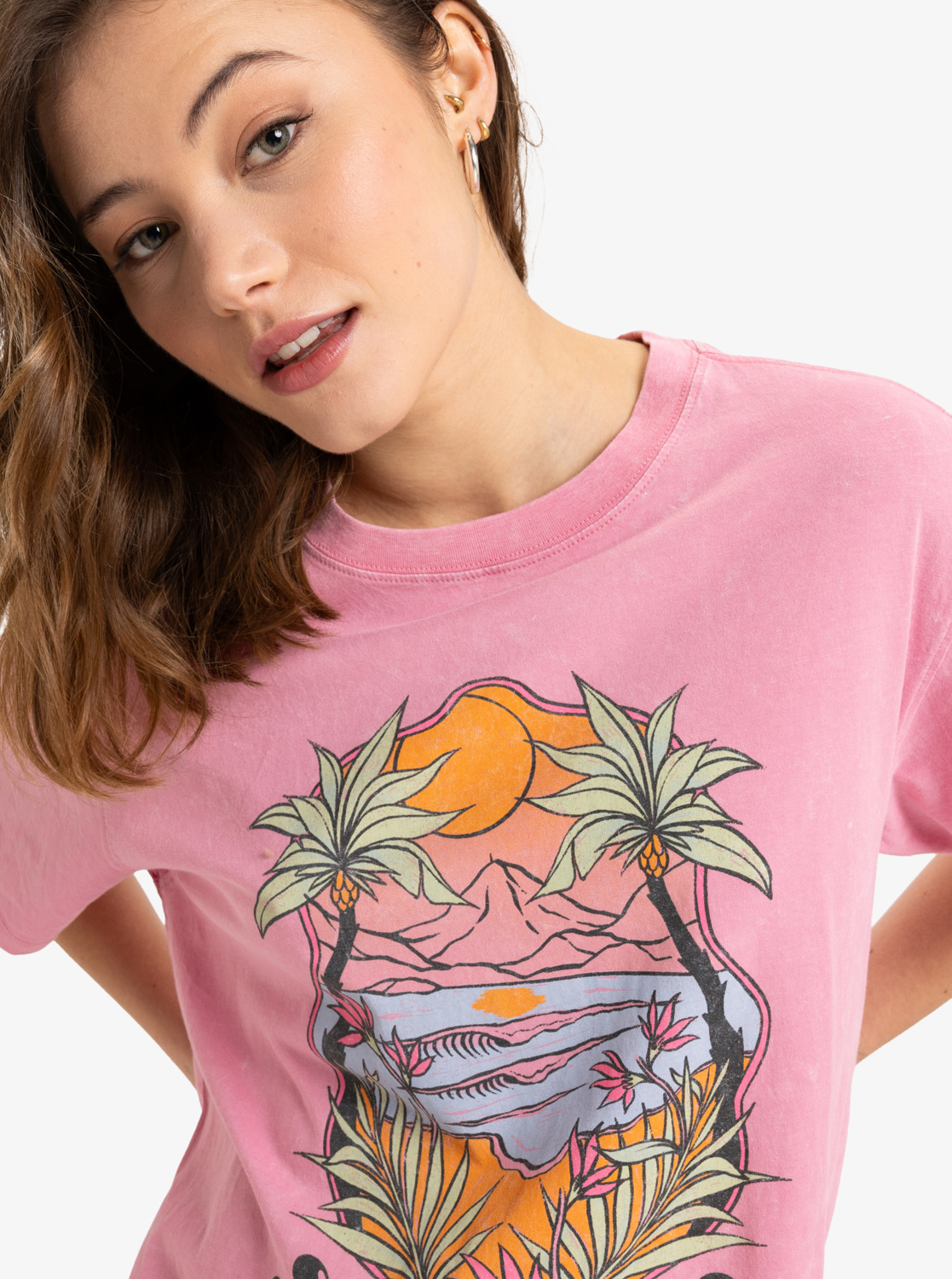 Roxy Sunnyoversize - T-Shirt für Frauen in Orchid Smoke/Rosa - SALE