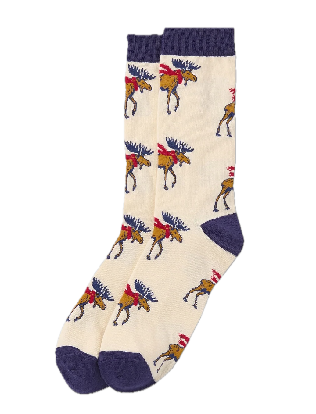 Little Blue House Men's Cozy Moose Crew Socks – Herren-Socken mit Elch und Schal Little Blue House Men's Cozy Moose Crew Socks – Herren-Socken mit Elch und Schal