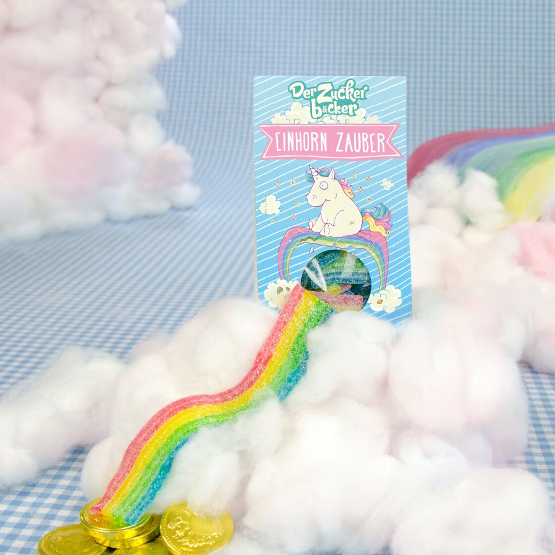 Der Zuckerbäcker Fruchtgummi Regenbogen Vegan 60g - Einhorn Zauber 