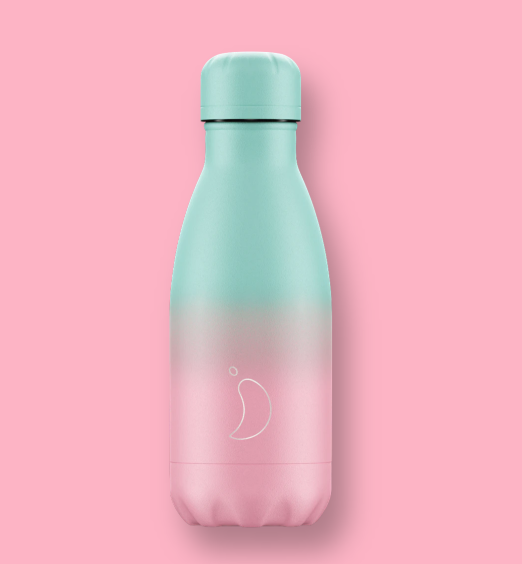 Chillys Edelstahl Flasche Farbverlauf Rosa/Mint 260 ml