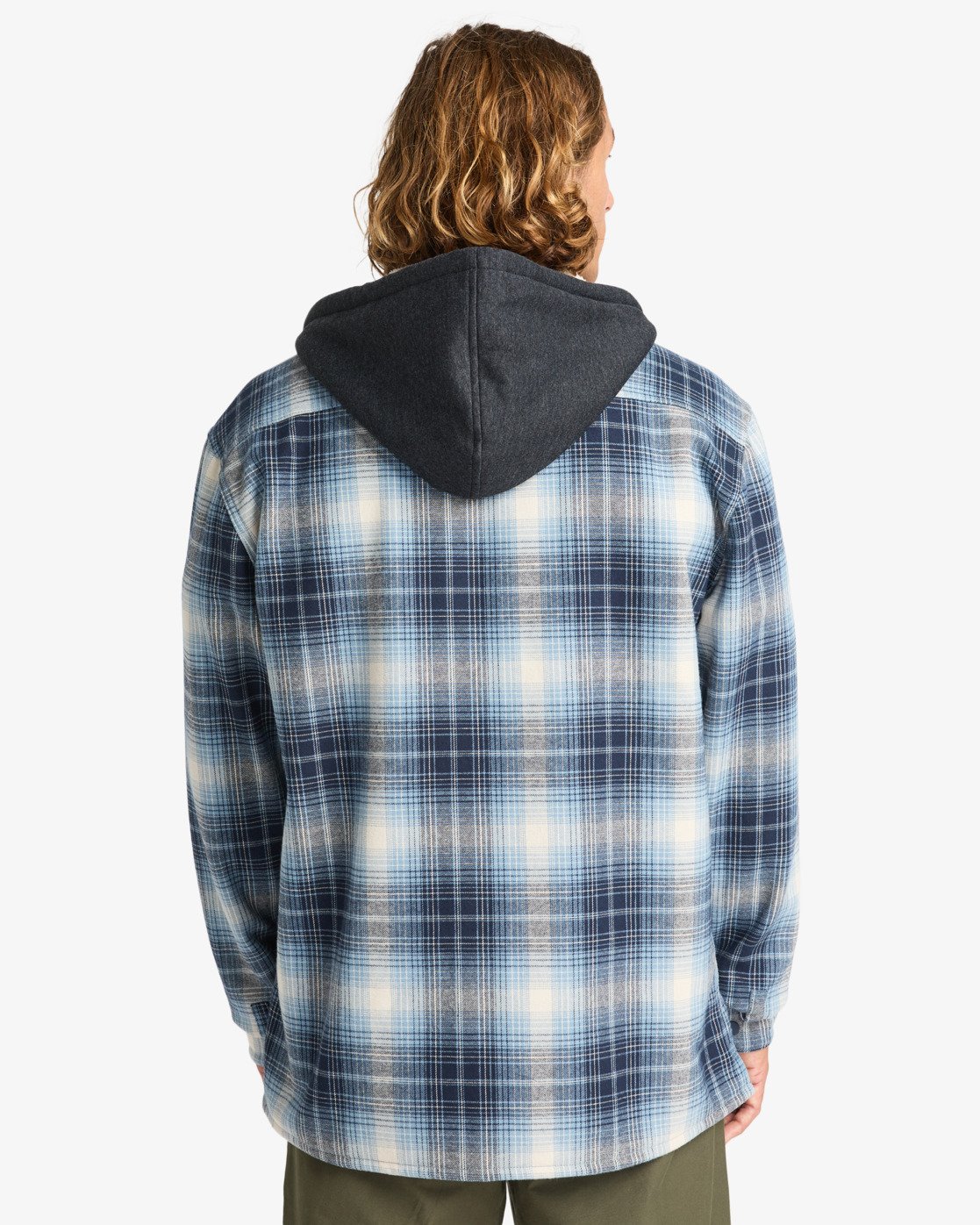 Billabong Furnace Bonded Flannel in Blau - Fleecehemd mit Kapuze für Männer