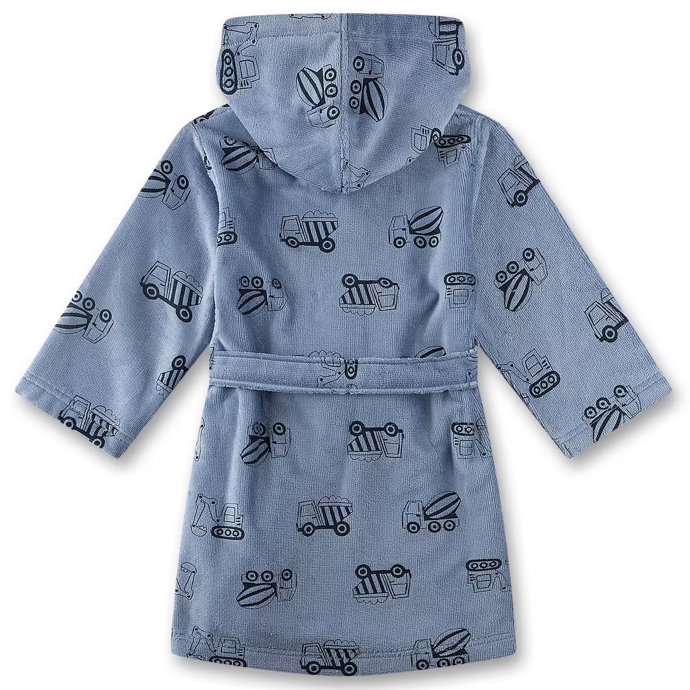 Sanetta Jungs Bademantel in Blau mit Baustellenfahrzeuge Sanetta Jungs Bademantel in Blau mit Baustellenfahrzeuge