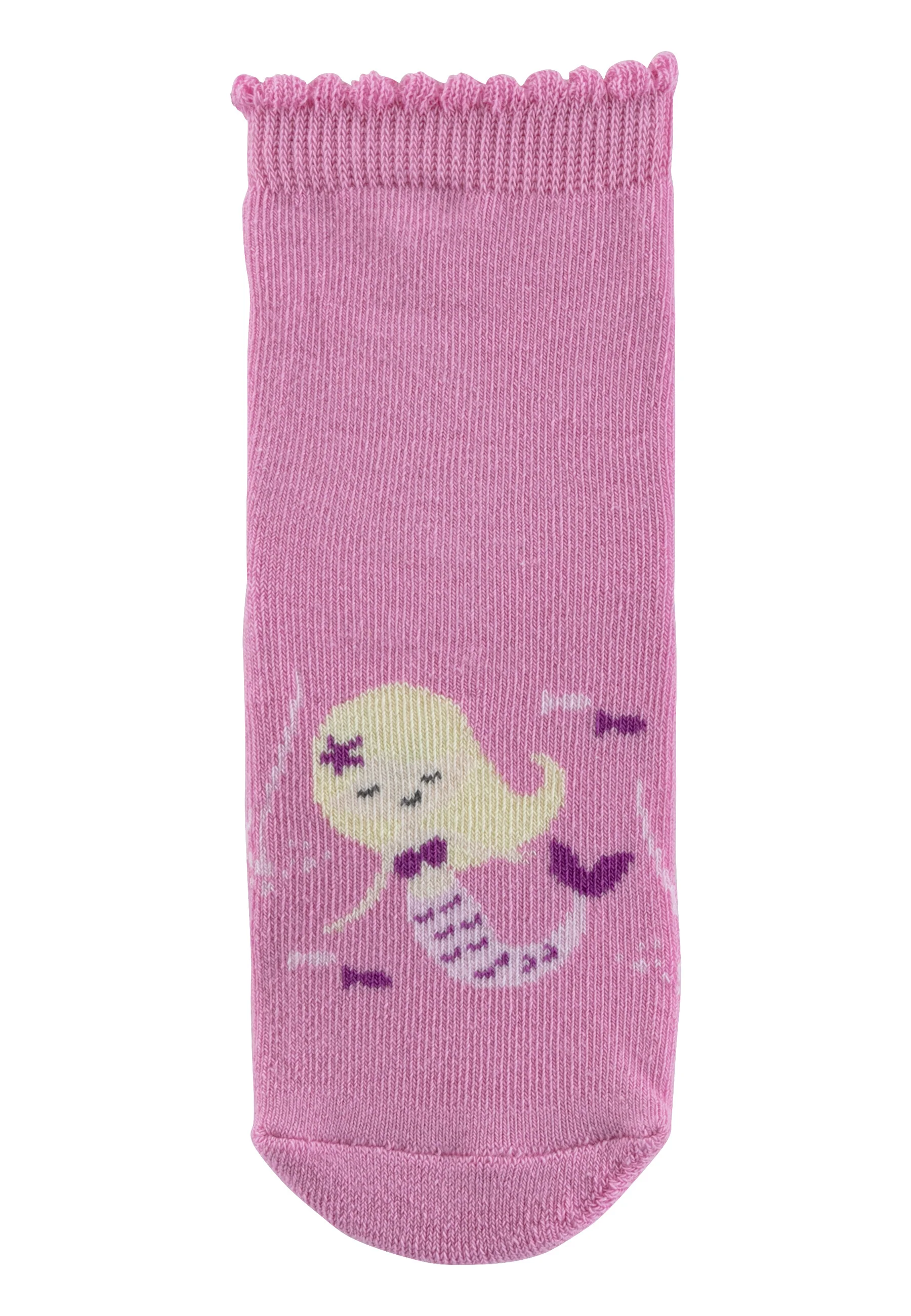 Sterntaler Fliesen Flitzer AIR Stoppersocken in Pink - Meerjungfrau
