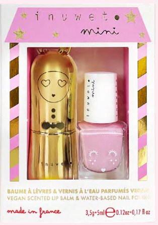 inuwet Christmas Duo Set - Cheesecake Lippenbalsam & Wassermelone Nagellack auf Wasserbasis
