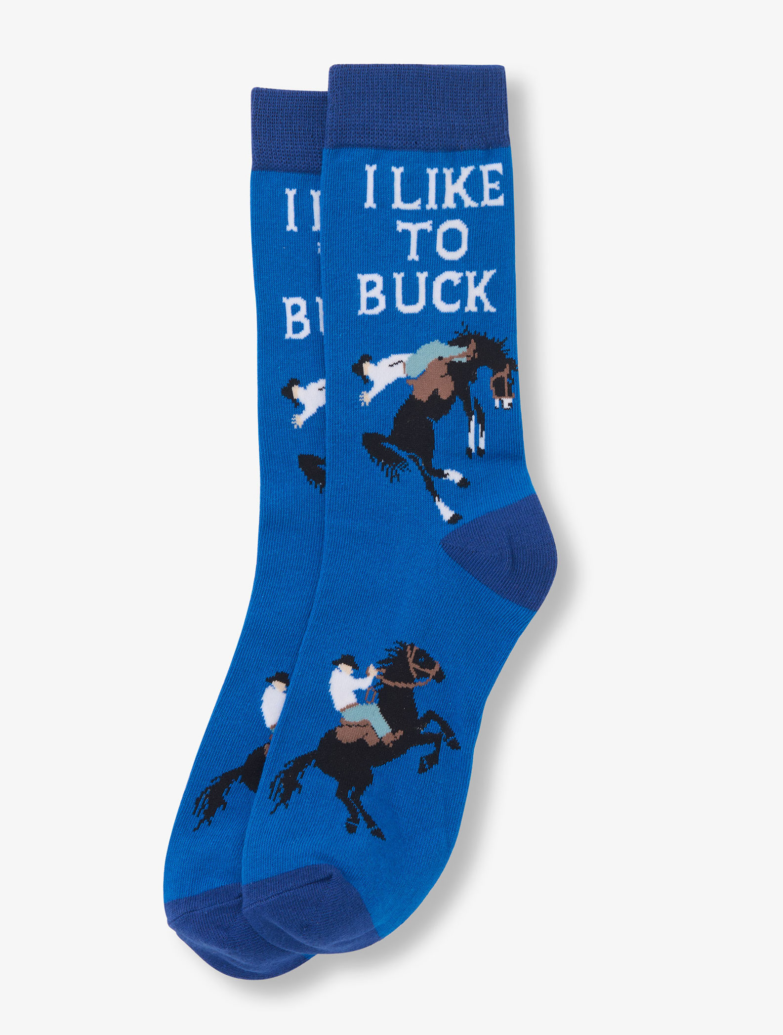 Little Blue House Herrensocken in Blau - I Like to Buck - Rodeo Pferd & Cowboy Little Blue House Herrensocken in Blau - I Like to Buck - Rodeo Pferd & Cowboy
