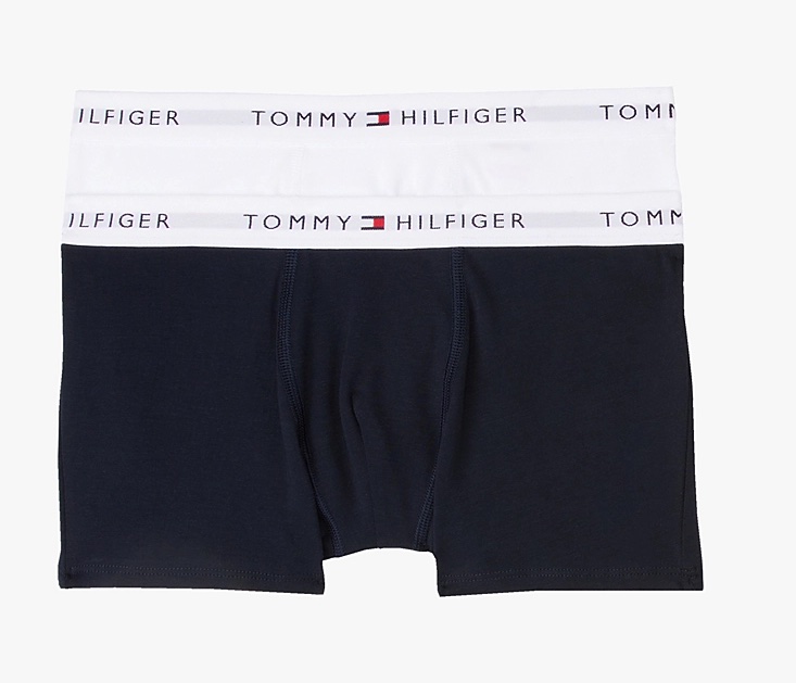 Tommy Hilfiger 2er-Pack Signature Trunks in Weiß & Navy Tommy Hilfiger 2er-Pack Signature Trunks in Weiß & Navy