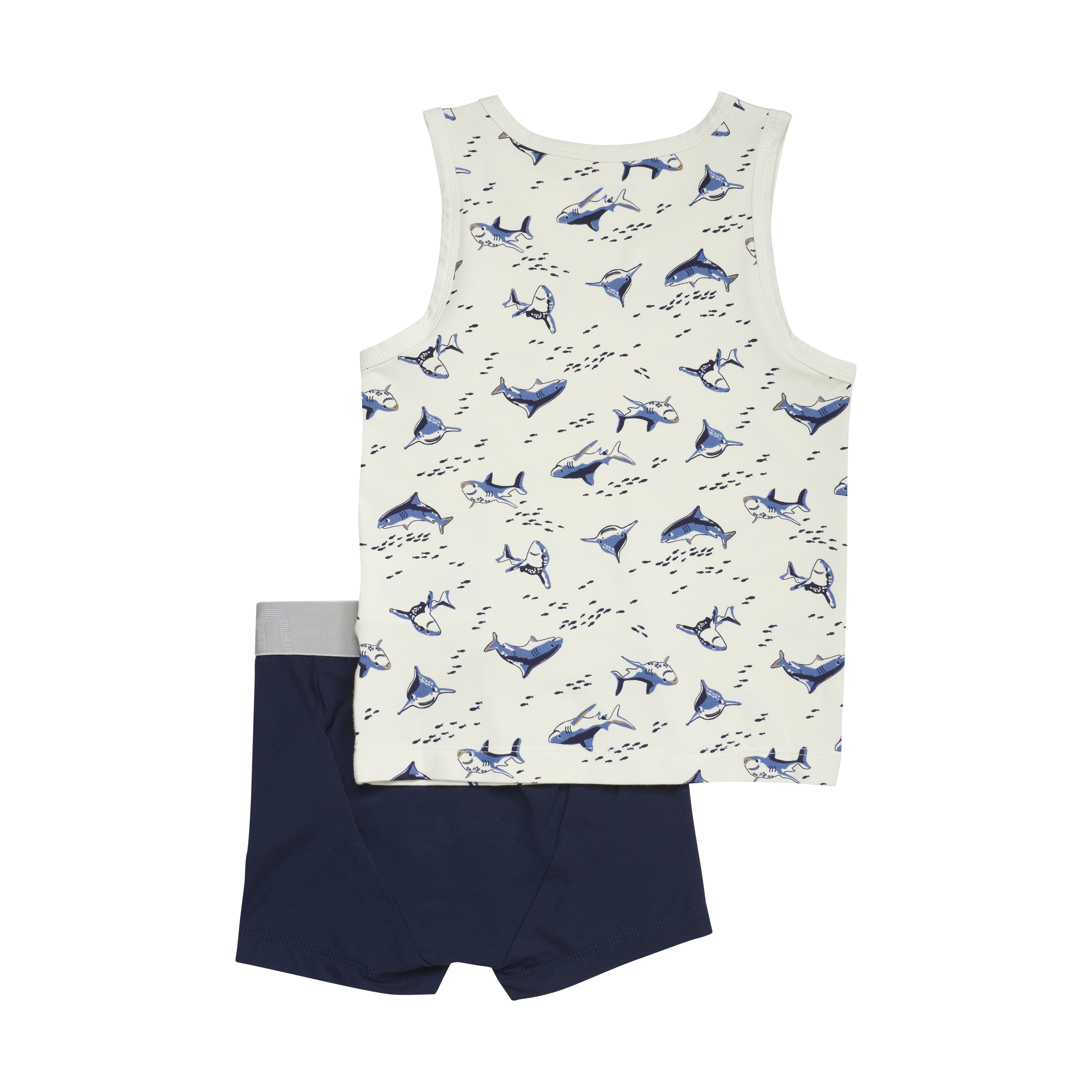 5210_753_B Minymo Unterwäsche Set - Bambus Viskose Navy & Haie - Unterhemd & Unterhose