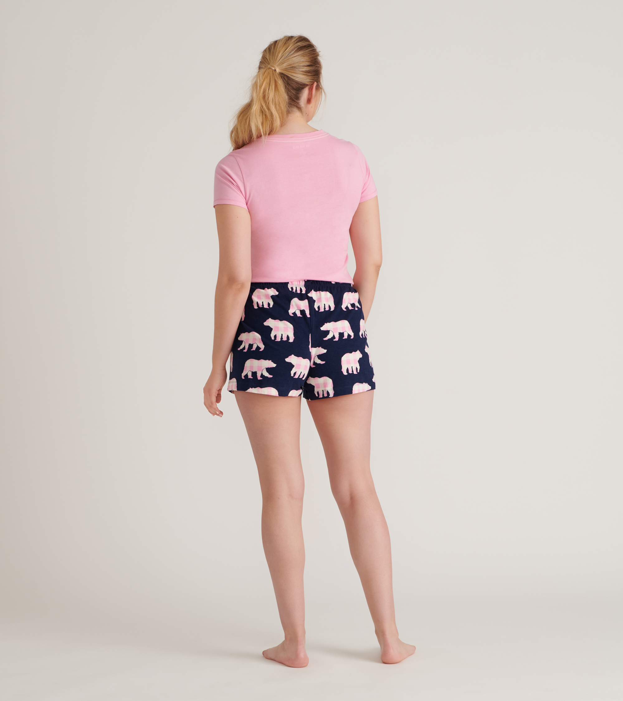 BXAWIBE404_B Little Blue House Kurze Pyjama Hose- Mama Bear - Mama Bär