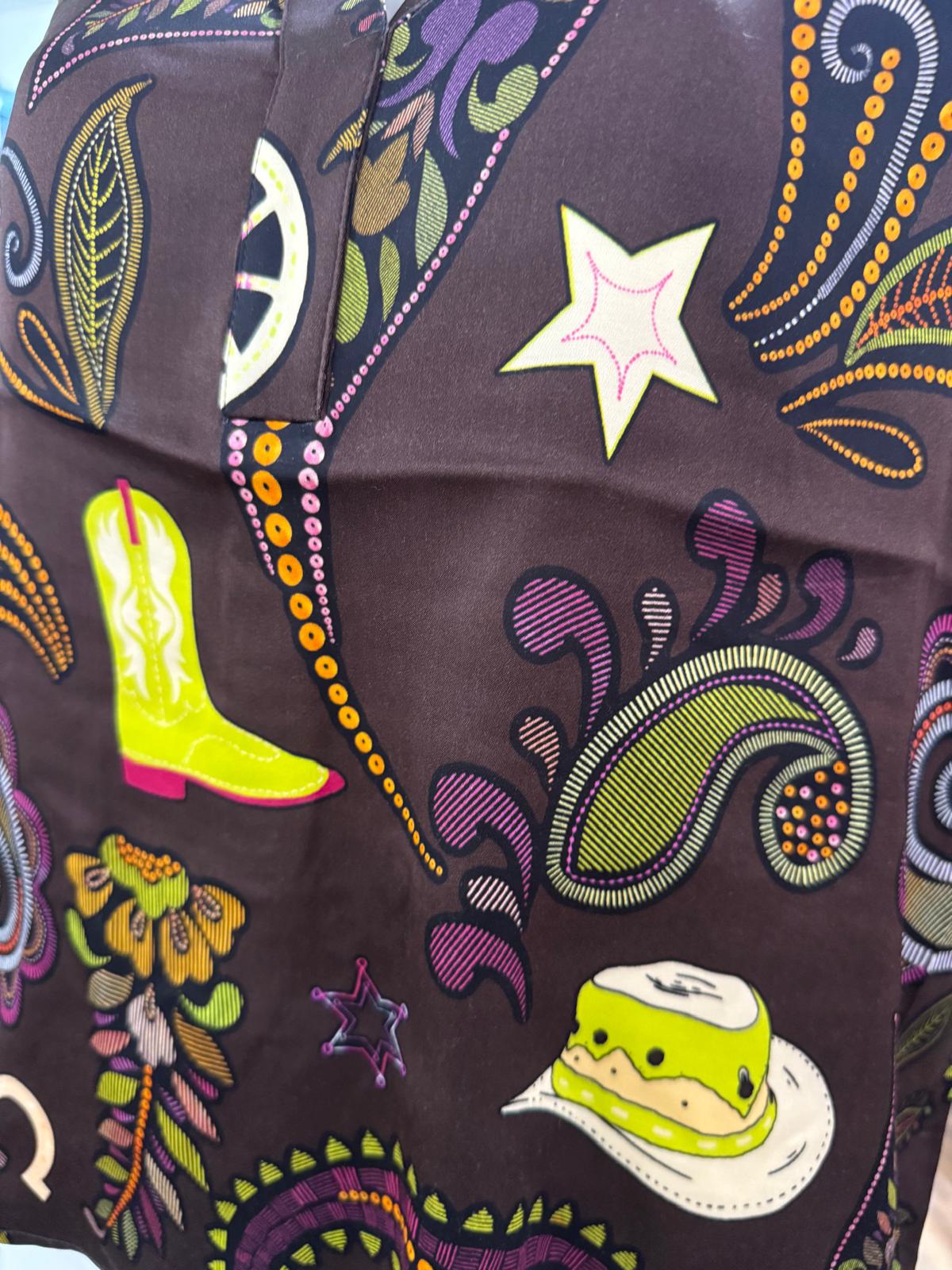 Yess Belgium Cowgirl Bluse Tea - Braun mit Paisleymuster - SALE