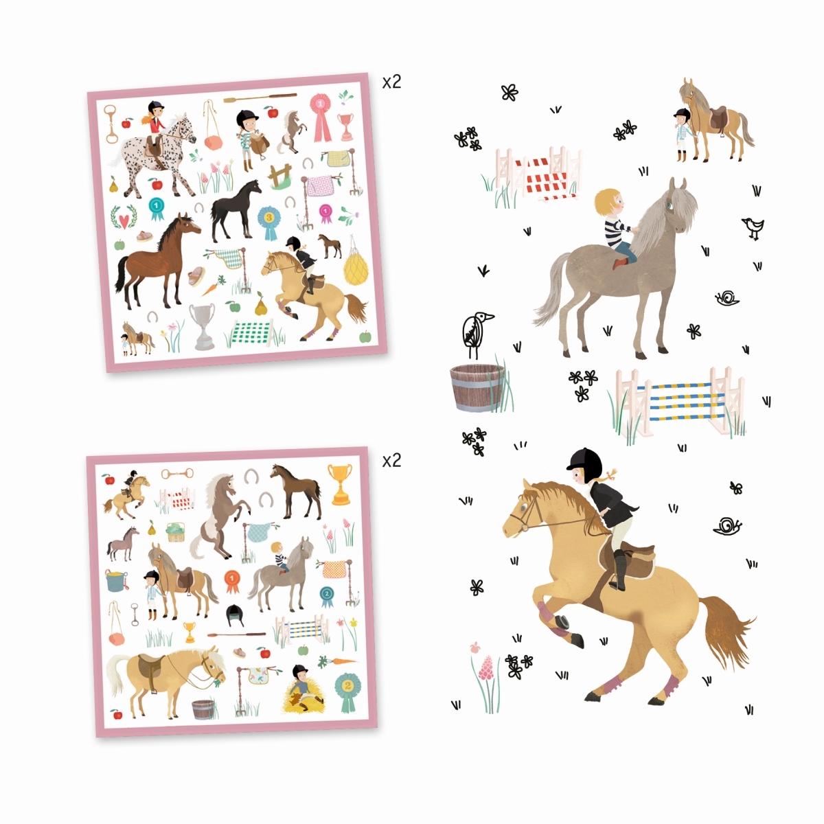 Djeco Sticker Set Pferde