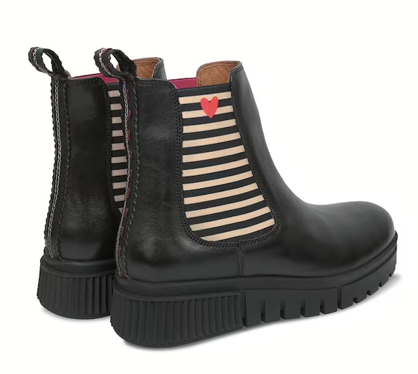 Crickit Stiefel NAELLE in Schwarz mit Streifen und kleinem Herzchen - SALE