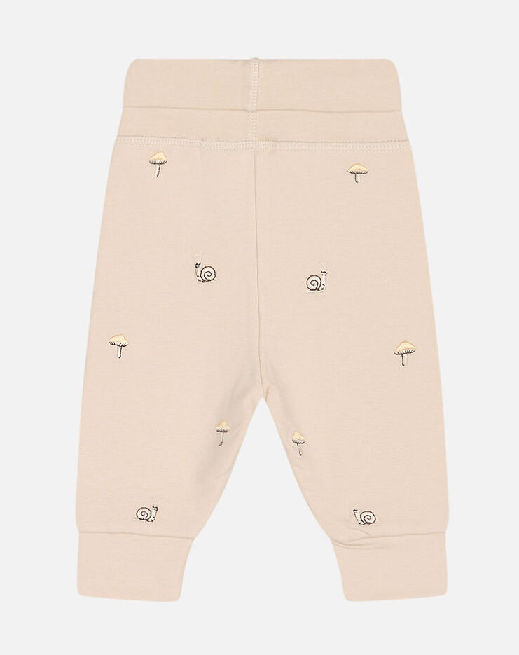 334-00491-39157-3543_2-medium Hust & Claire Baby Jersey Jog Hose in Creme mit Stickereien - Schnecken & Pilze