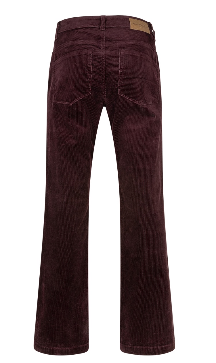 Red Button Bibette Cordhose in Burgundy Weinrot – High Waist Hose mit ausgestelltem Flare Bein