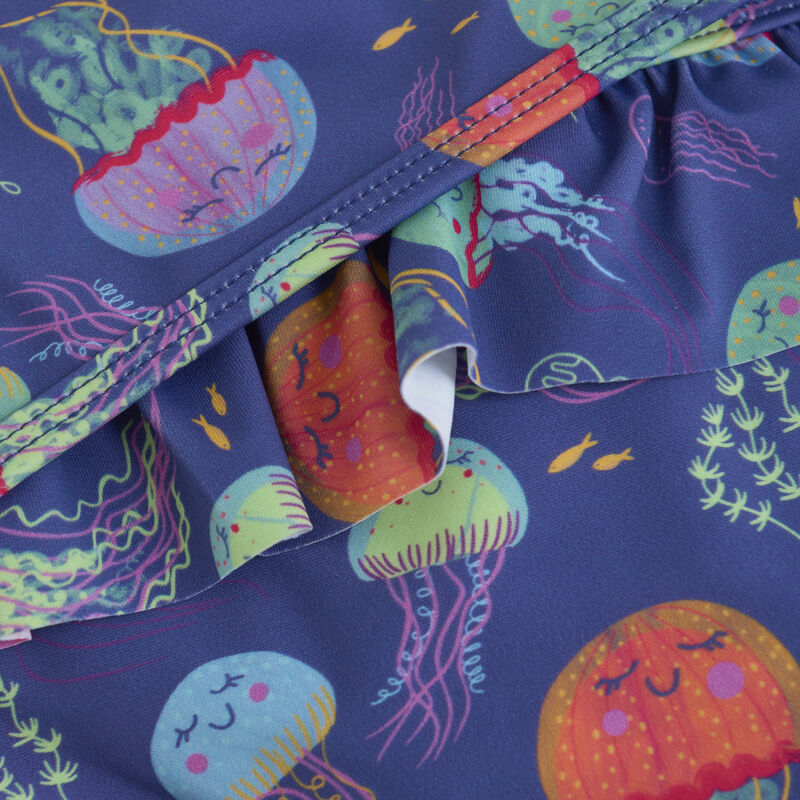 Color Kids Marlin Bikini mit Rüschen in Violett mit Bunten Qualen Color Kids Marlin Bikini mit Rüschen in Violett mit Bunten Qualen