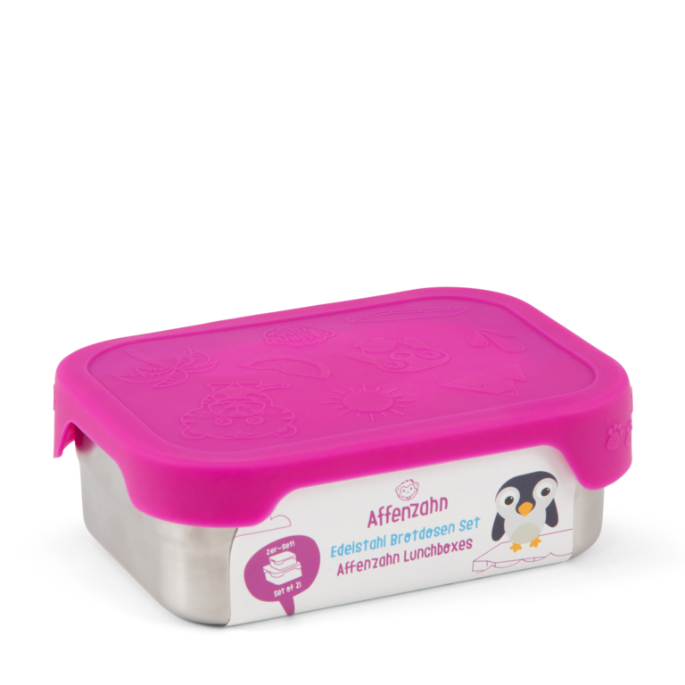 A88BCD38-3556-4F9A-BDF4C48DE146CD64ciFvXykuinlms Affenzahn Brotzeit Brotdose Edelstahl - Pink