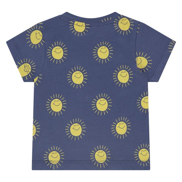 Babyface Stains & Stories Kurzarm T-Shirt in Blau mit Sonnenscheine Allover in Gelb Babyface Stains & Stories Kurzarm T-Shirt in Blau mit Sonnenscheine Allover in Gelb