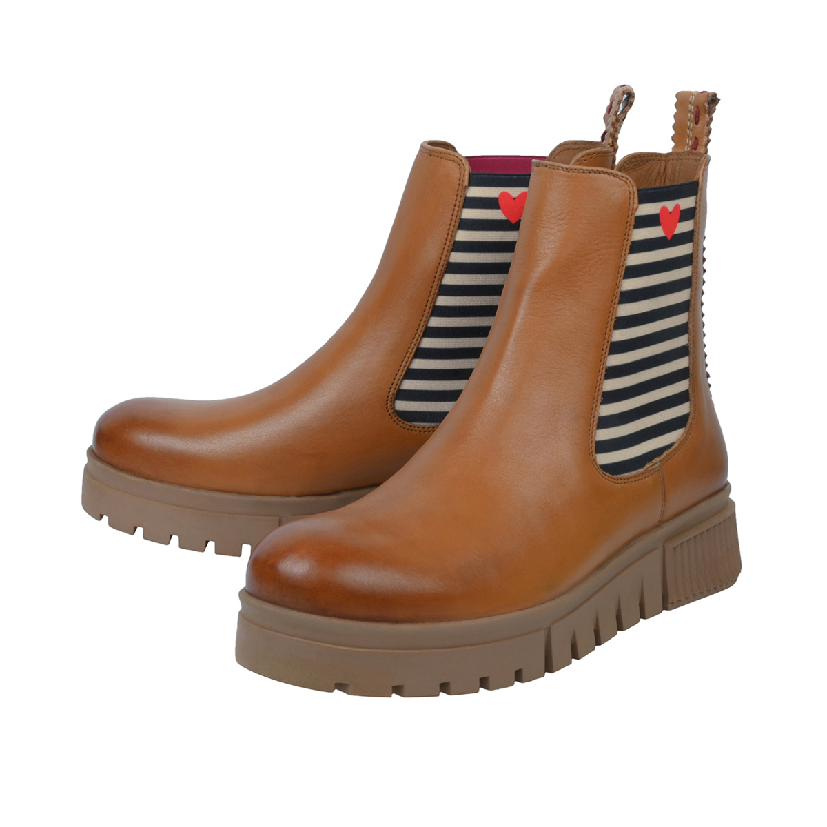 Crickit Stiefel NAELLE in Cognac mit Streifen und kleinem Herzchen - SALE Crickit Stiefel NAELLE in Cognac mit Streifen und kleinem Herzchen - SALE
