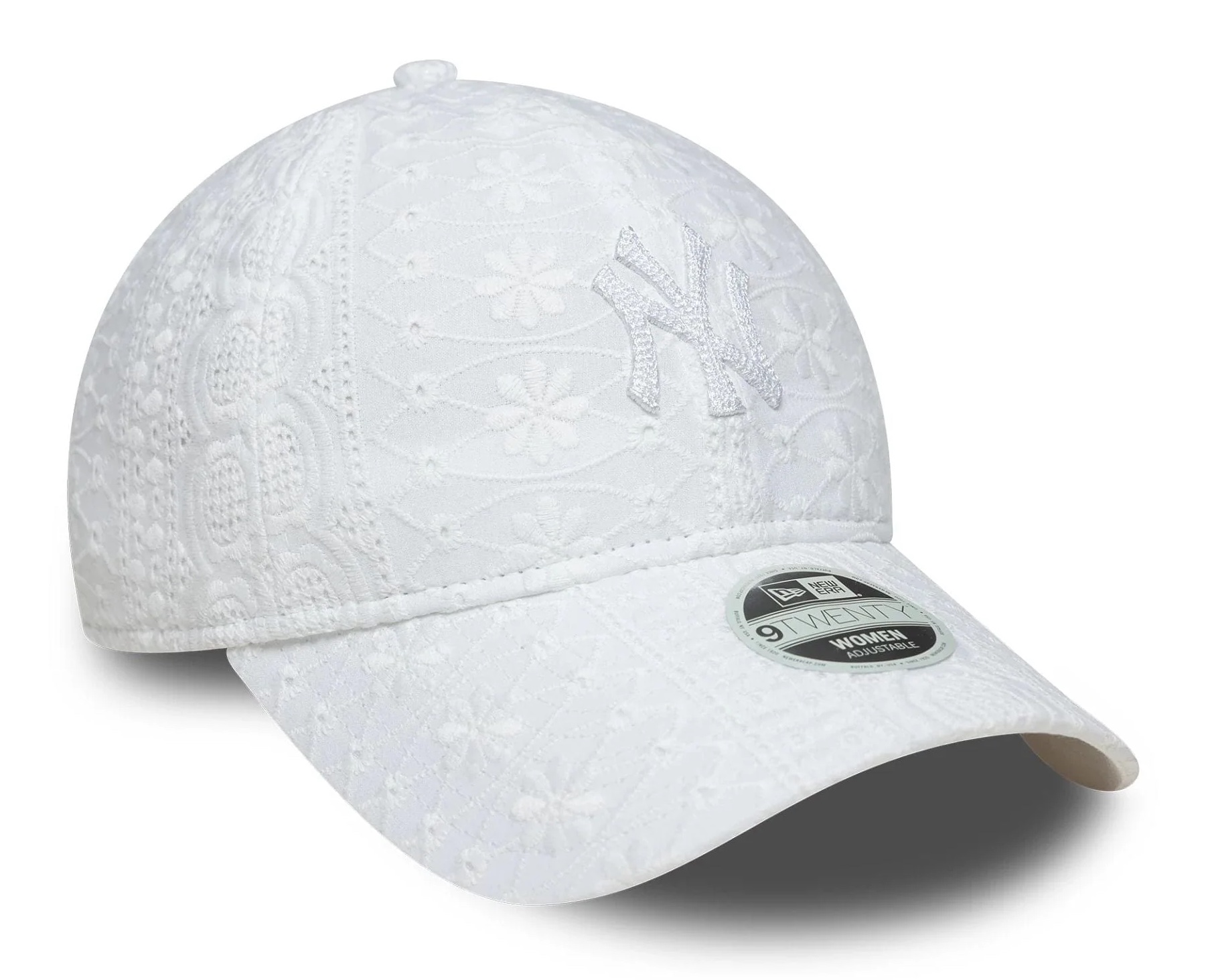 New Era Weiße New York Yankees Damen MLB Broderie 9TWENTY Verstellbare Cap 