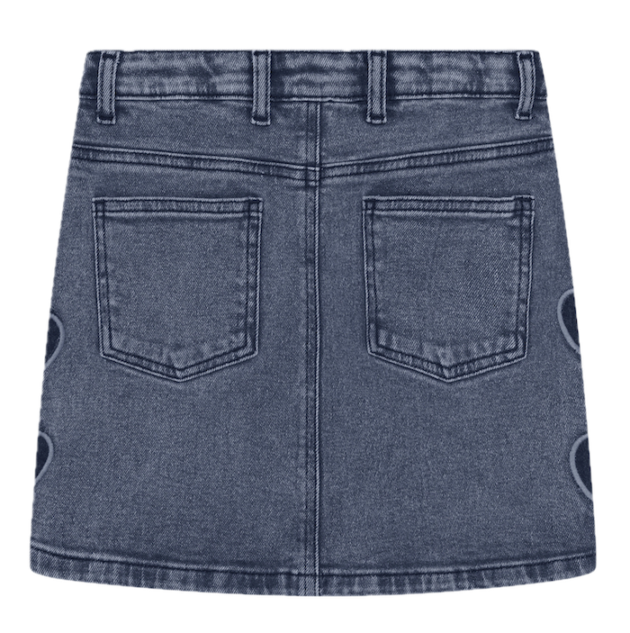 Minymo Jeansrock mit Herzen an den Seiten Gestickt