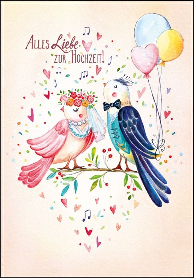 Edition Gollong Karte - Alles Liebe zur Hochzeit - Vogelpaare Edition Gollong Karte - Alles Liebe zur Hochzeit - Vogelpaare