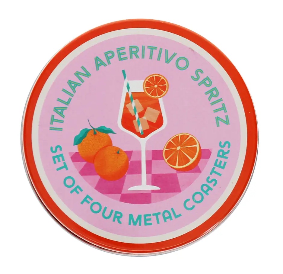Rex London Untersetzter Set - Metalluntersetzer (4er-Set) - Aperitivo Spritz