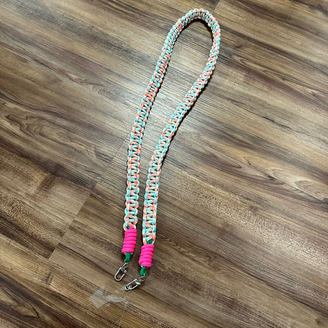 BFF Geflochtene Schulterriemen / Gurt für Taschen und Handys - Türkis Coral Pop
