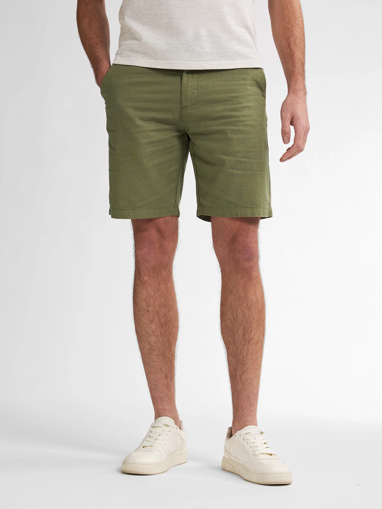 Petrol Industries Herren Leinen Chino Short Tropicwave in Oliv Grün Petrol Industries Herren Leinen Chino Short Tropicwave in Oliv Grün