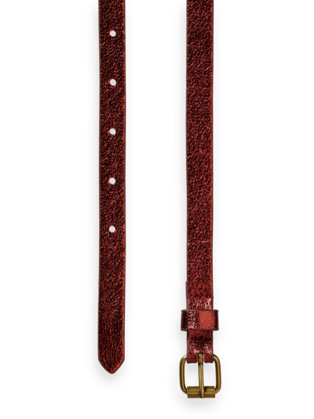 Scotch & Soda Metallic Gürtel in Kupfer Rot