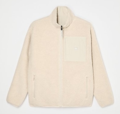 Quiksiilver Urban Storm Reversible Sherpa Teddy Fleecejacke & Windbreaker zum Wenden in Creme Quiksiilver Urban Storm Reversible Sherpa Teddy Fleecejacke & Windbreaker zum Wenden in Creme