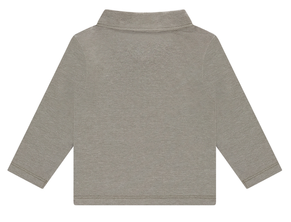 Babyface Langarm Polo Shirt in Beige Braun