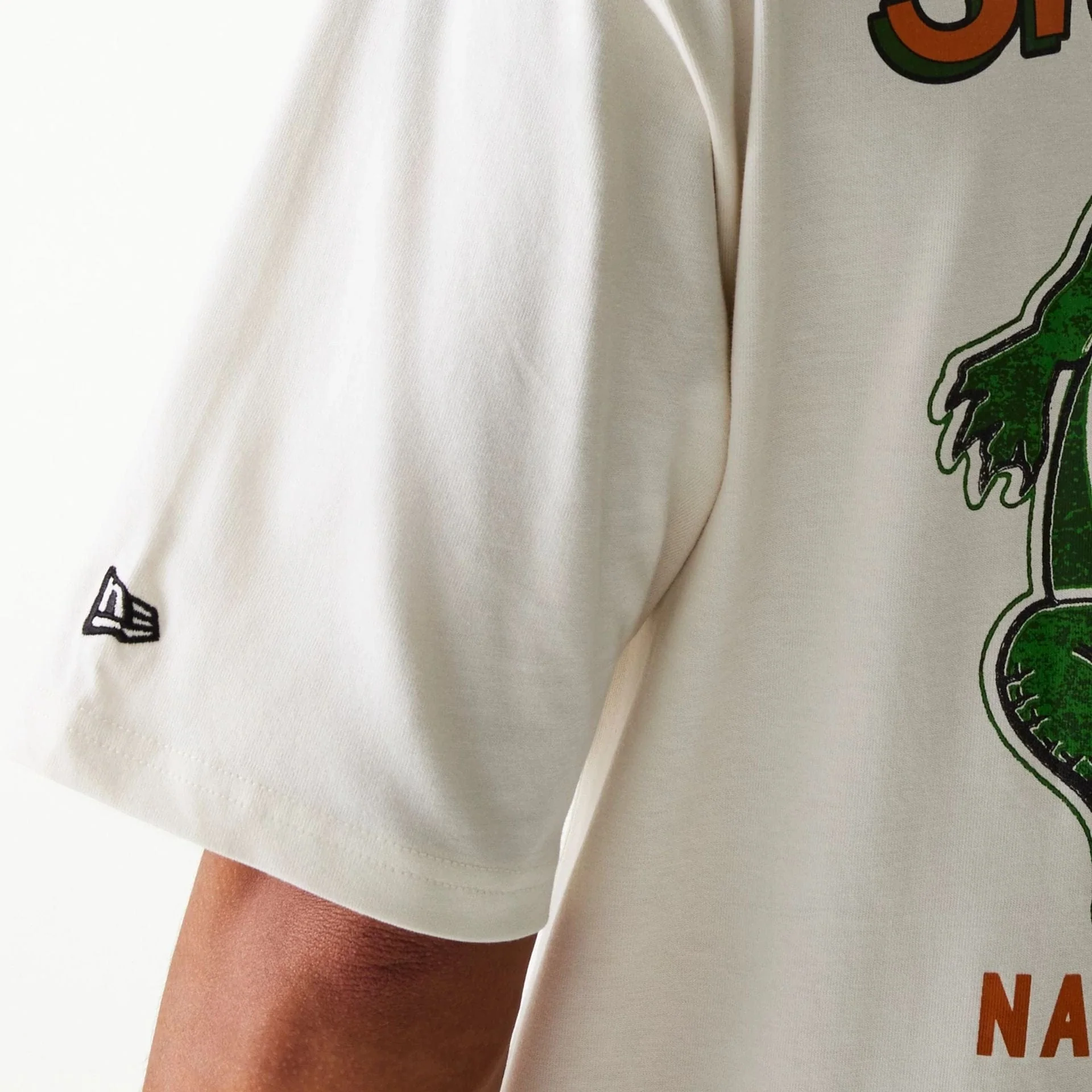 New Era Animal Graphic Oversized T-Shirt in Weiß mit Florida Alligator - SALE