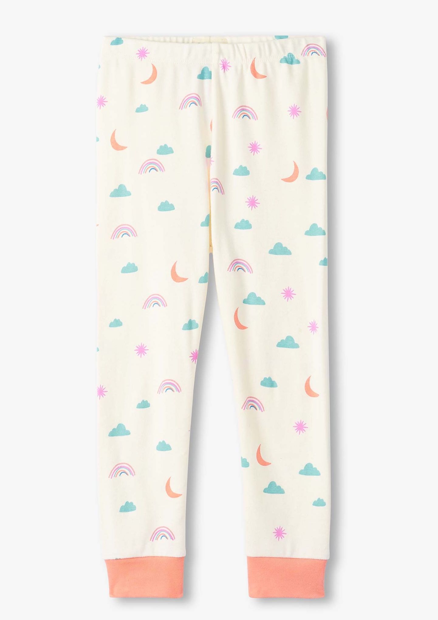 Hatley Langarm Charms Baumwolle Pyjama - Regenbogen, Wolke & Mond