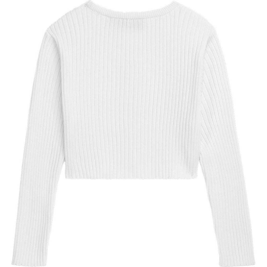 Danamade DMILOU Cardigan Strickjacke Kurz Geschnitten Gerippt in Weiß Danamade DMILOU Cardigan Strickjacke Kurz Geschnitten Gerippt in Weiß