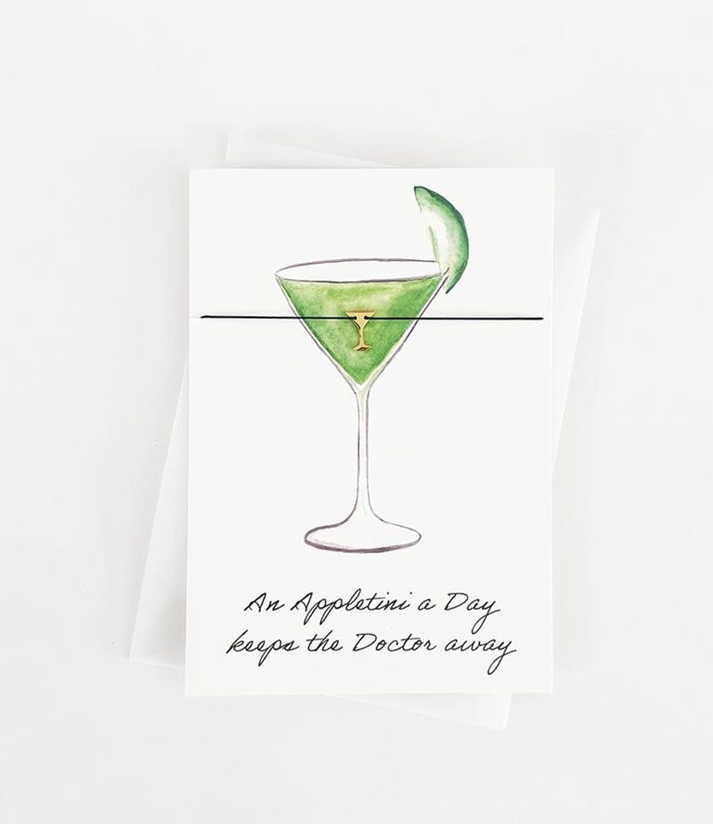 By Vivi Schmuck Postkarte - An Appletini a Day Keeps the Doctor Away