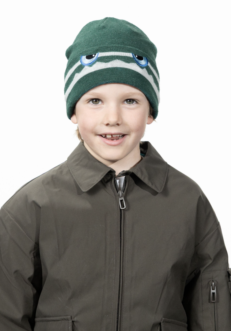 Barts Kids Riffles Beanie Mütze mit Umschlag und Augen - Bottle Green/Flaschengrün