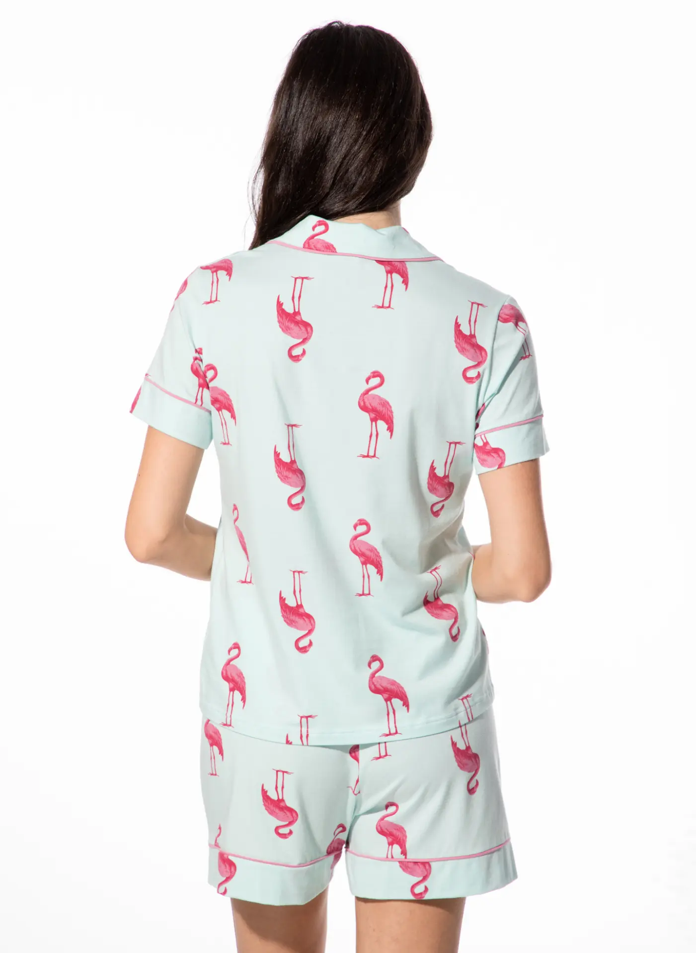 Short Stories by Sanetta Damen Schlafhemd – bequem & weich - Kurzarm Türkis Flamingo Short Stories by Sanetta Damen Schlafhemd – bequem & weich - Kurzarm Türkis Flamingo