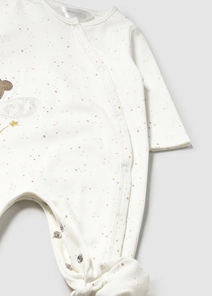 Mayoral Baby Strampler in Creme mit Sternen & Gestickte Fee