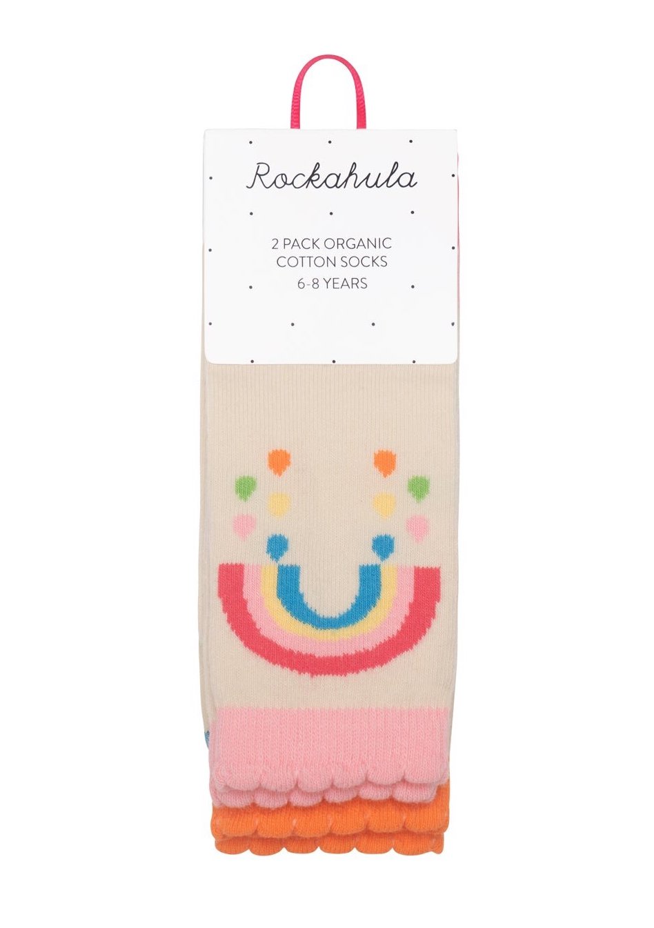 Rockahula 2er Pack Bio-Baumwolle Socken Vintage Rainbow and Sun - Regenbogen & Sonne