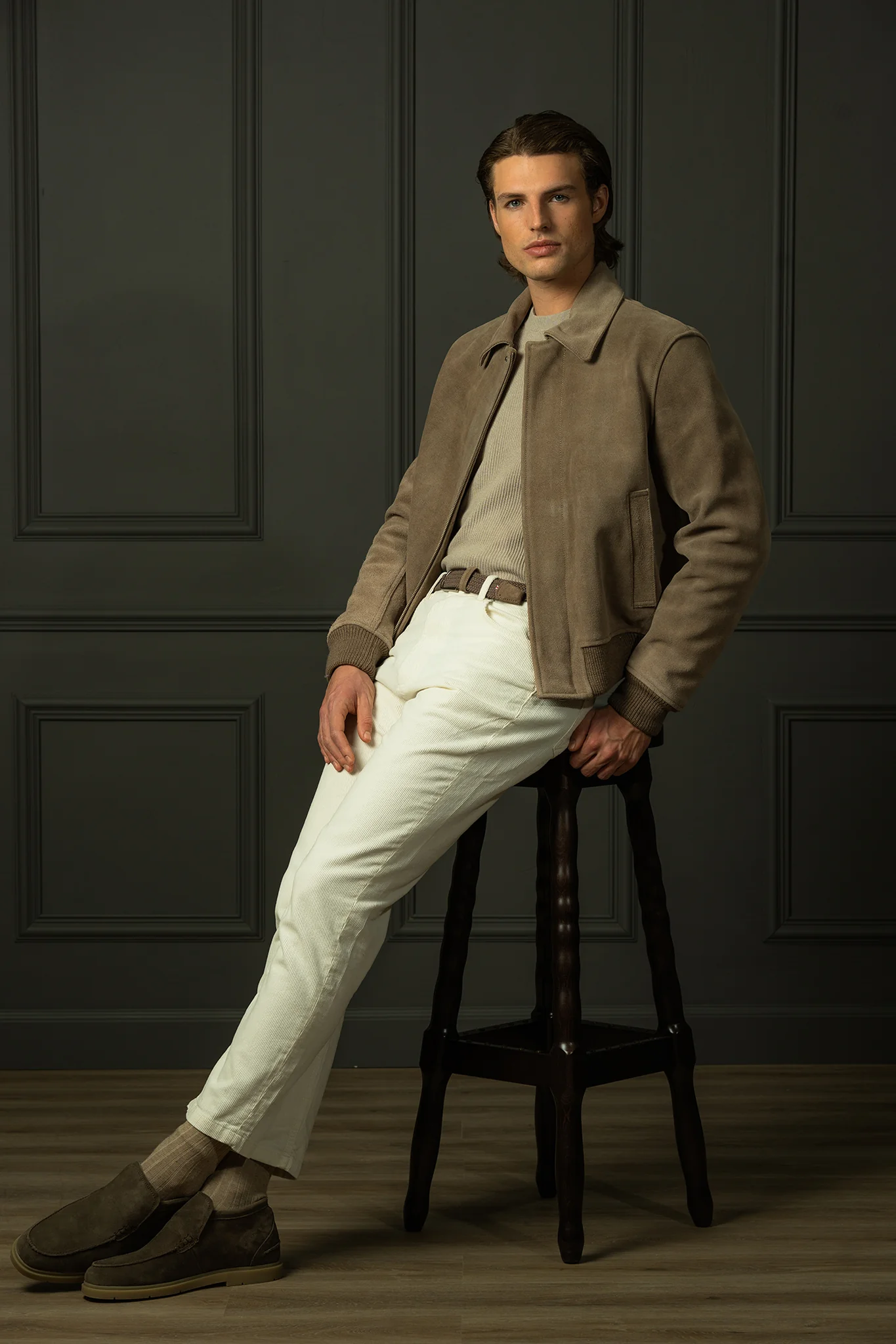 La Boucle Westminster Herren Stretch Gürtel Mono Braun Light brown