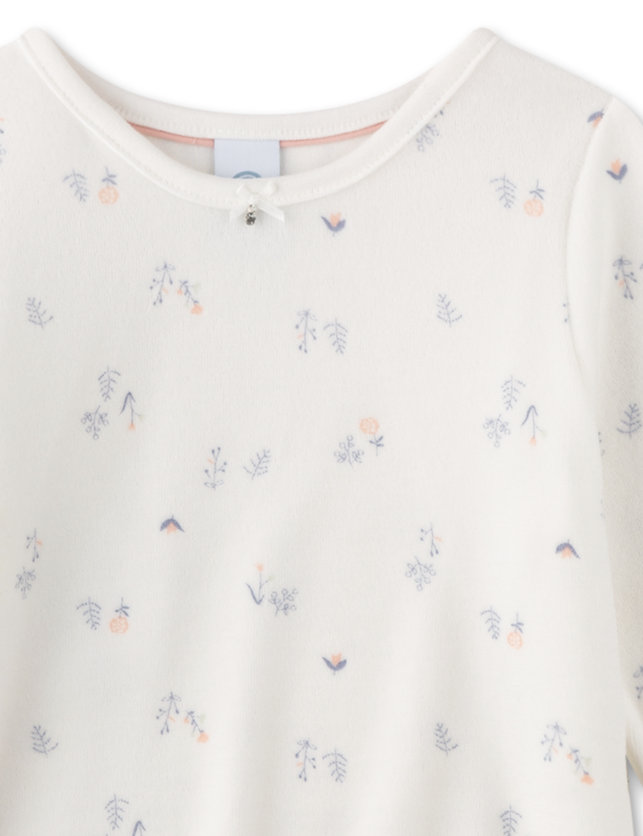Sanetta Nicki Pyjama/Schlafanzug in Weiß - Blümchen Sanetta Nicki Pyjama/Schlafanzug in Weiß - Blümchen