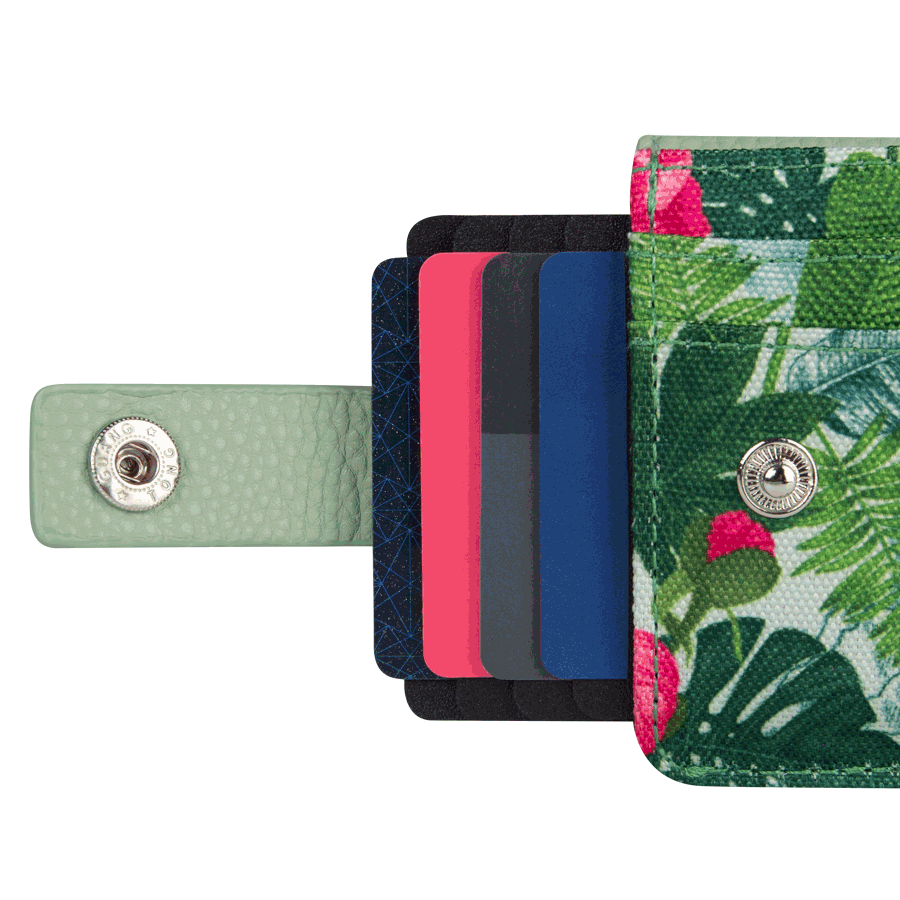 TDM-FW2122-WALLET-PORTEFEUILLE-ALHAMBRA-ZOOM-PORTE-CARTE-BD Cabaia Mini Wallet Kartenetui - ALHAMBRA in Grün mit Blätter - SALE