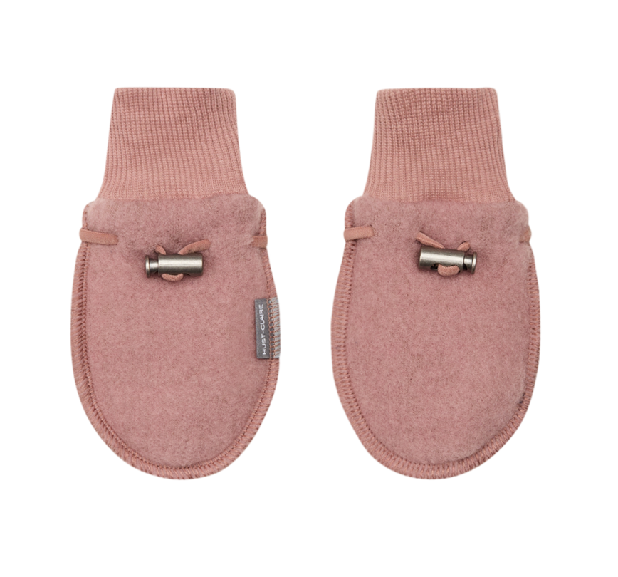 Hust & Claire Ferri Merinowolle Baby Fäustlinge - Burlwood Rosa
