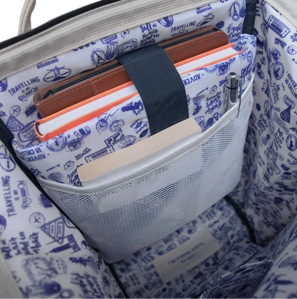 Cabaia Rucksack PARIS (mit Laptop-Fach) Medium - Marineblau Meliert