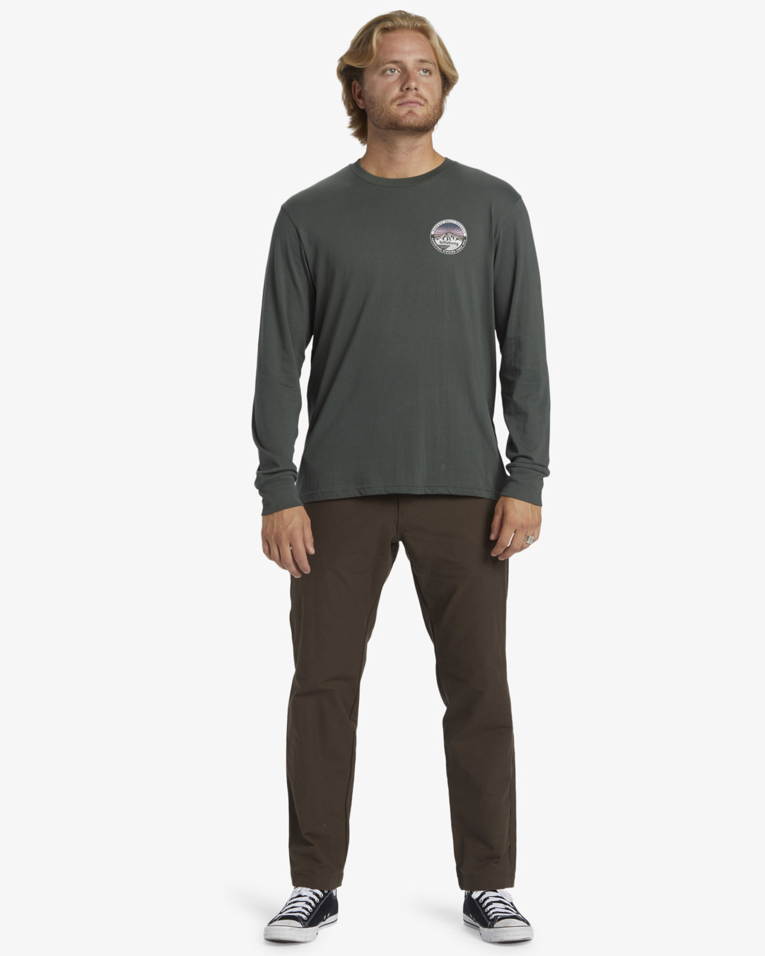 Billabong Rockies Langarmshirt für Männer - Slate Green/Grün Billabong Rockies Langarmshirt für Männer - Slate Green/Grün