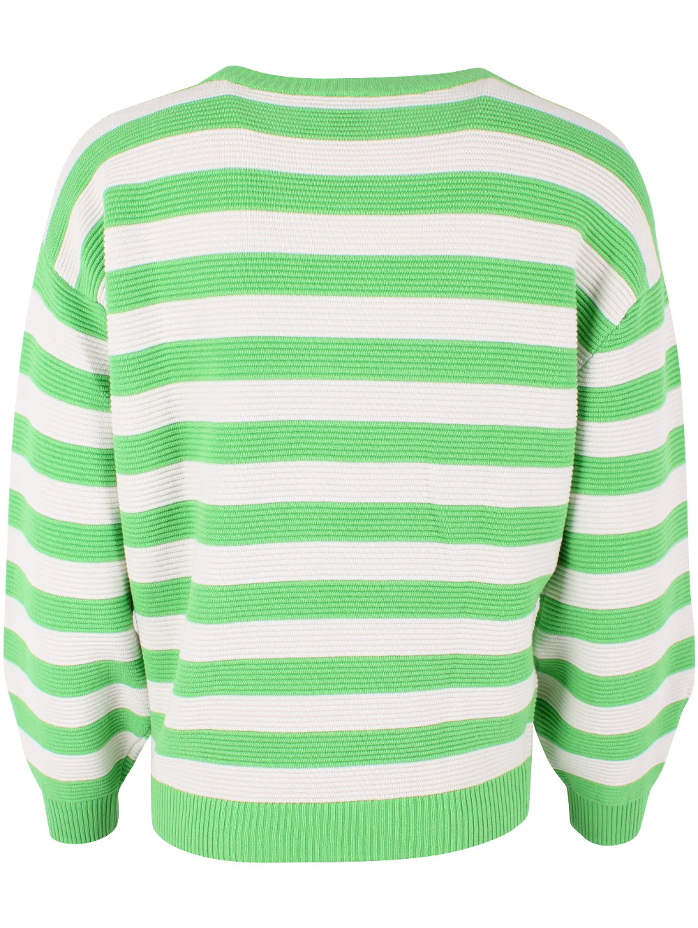 Danefae Danegold 3D Strickpulli in Bright Green & Chalk - Grün Gestreift - SALE Danefae Danegold 3D Strickpulli in Bright Green & Chalk - Grün Gestreift - SALE